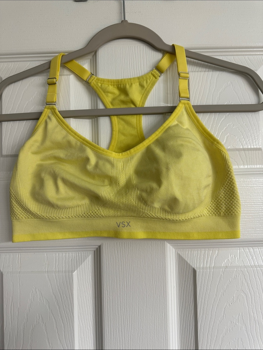 Victoria's Secret Bright Yellow Racerback Sports Bra with Adjustable Straps